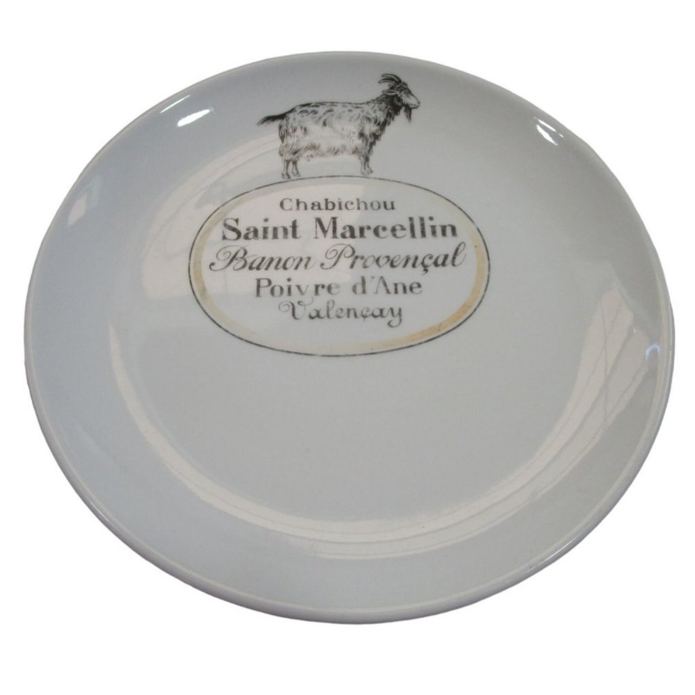 French Country Rustic Goat Cheese Plate Porcelaine D'auteuil Made in France GUC